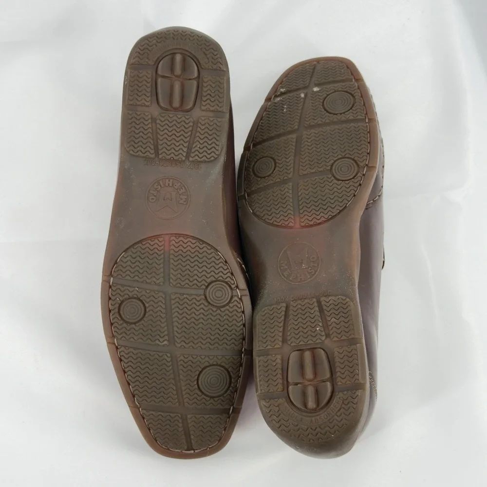 Mephisto‎ Mens Brown Leather Cool Air Slip On Driving Loafer Shoes Size US 13